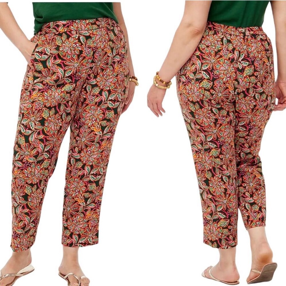 Sanctuary Floral Linen Striaght Leg Pants with Cargo Pockets NWOT